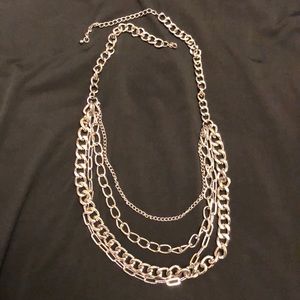 Silver Multi Chain Necklace